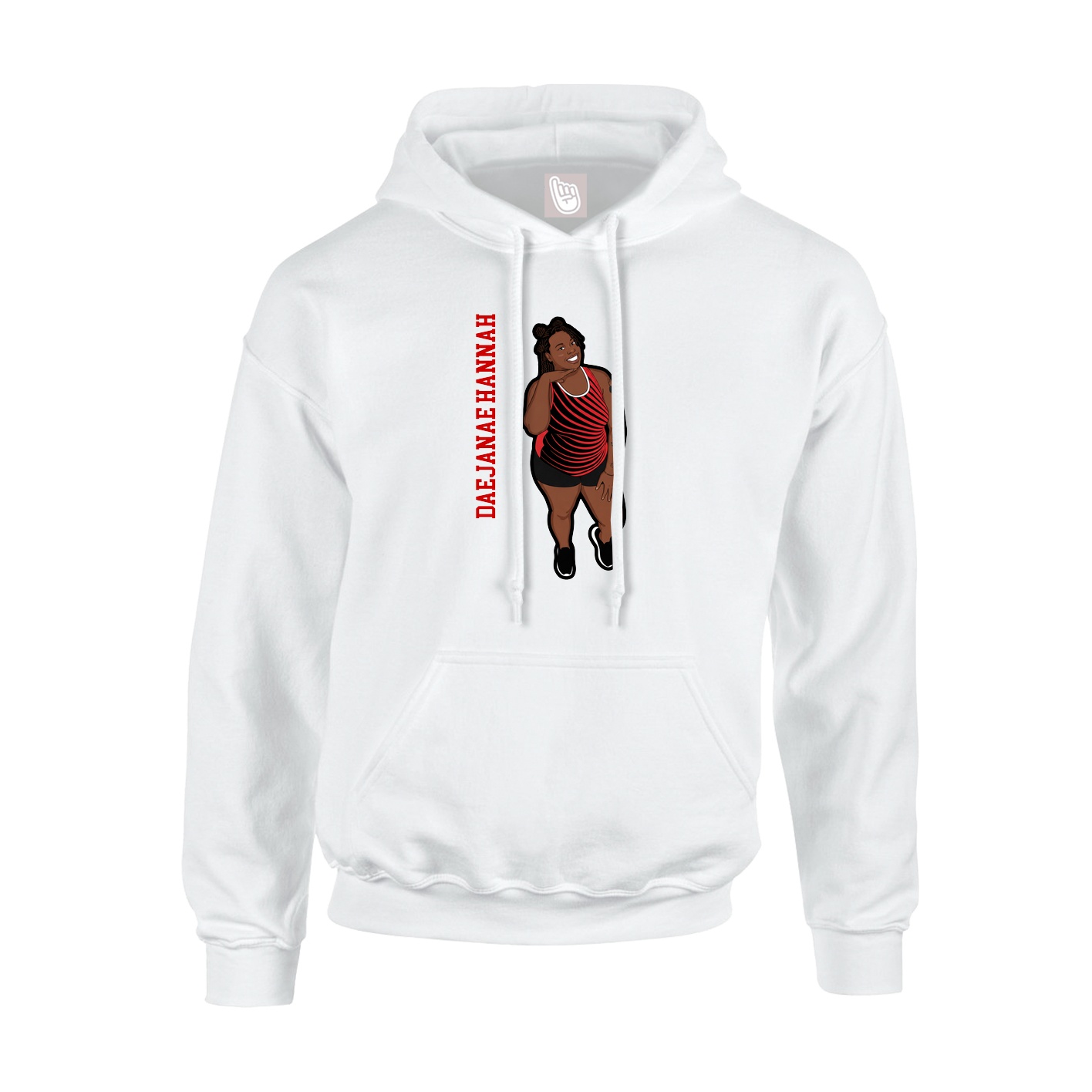 Youth Hoodie — Name Vertical in White