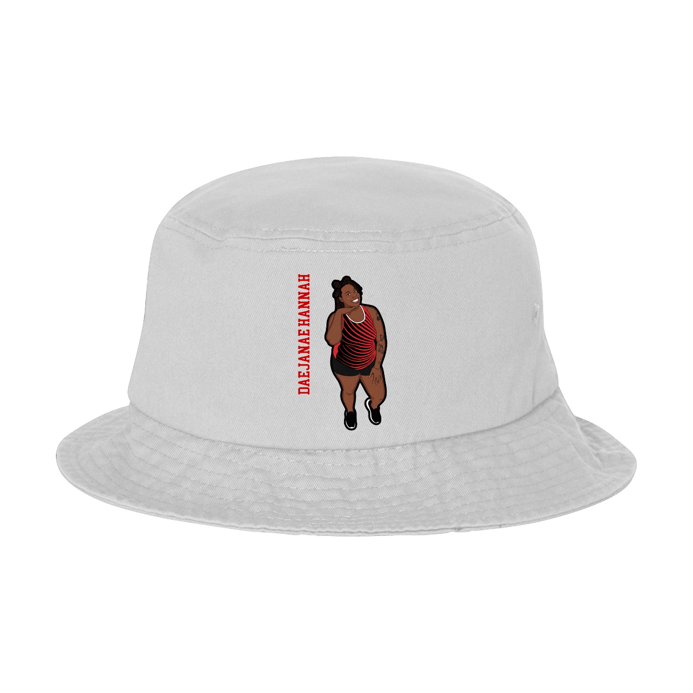 Bucket Cap — Name Vertical in White