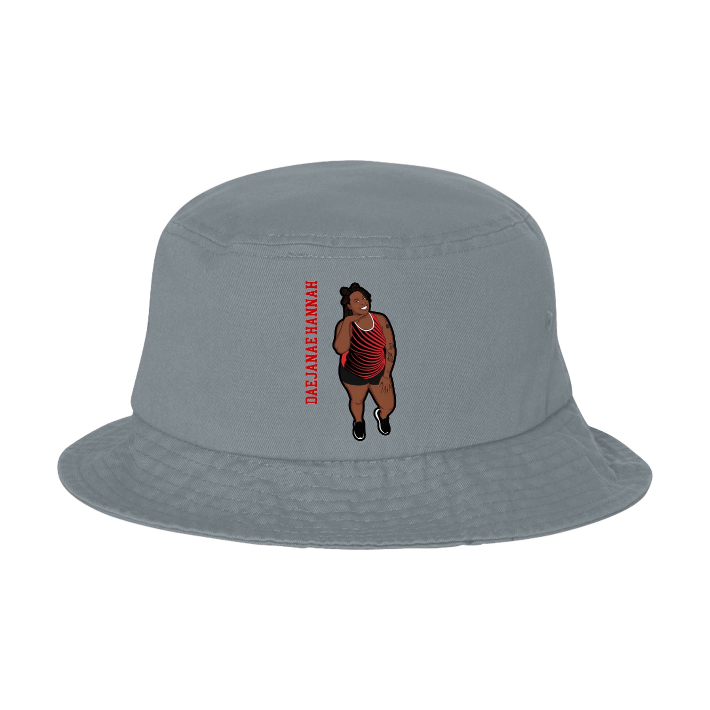 Bucket Cap — Name Vertical in Grey