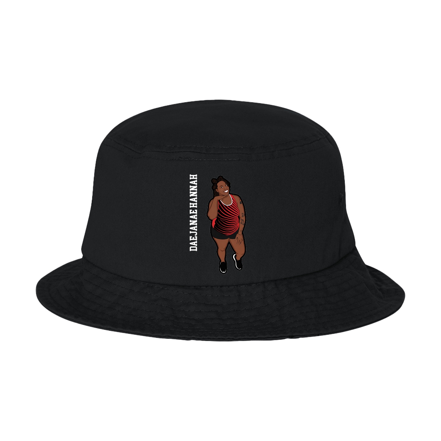 Bucket Cap — Name Vertical in Black