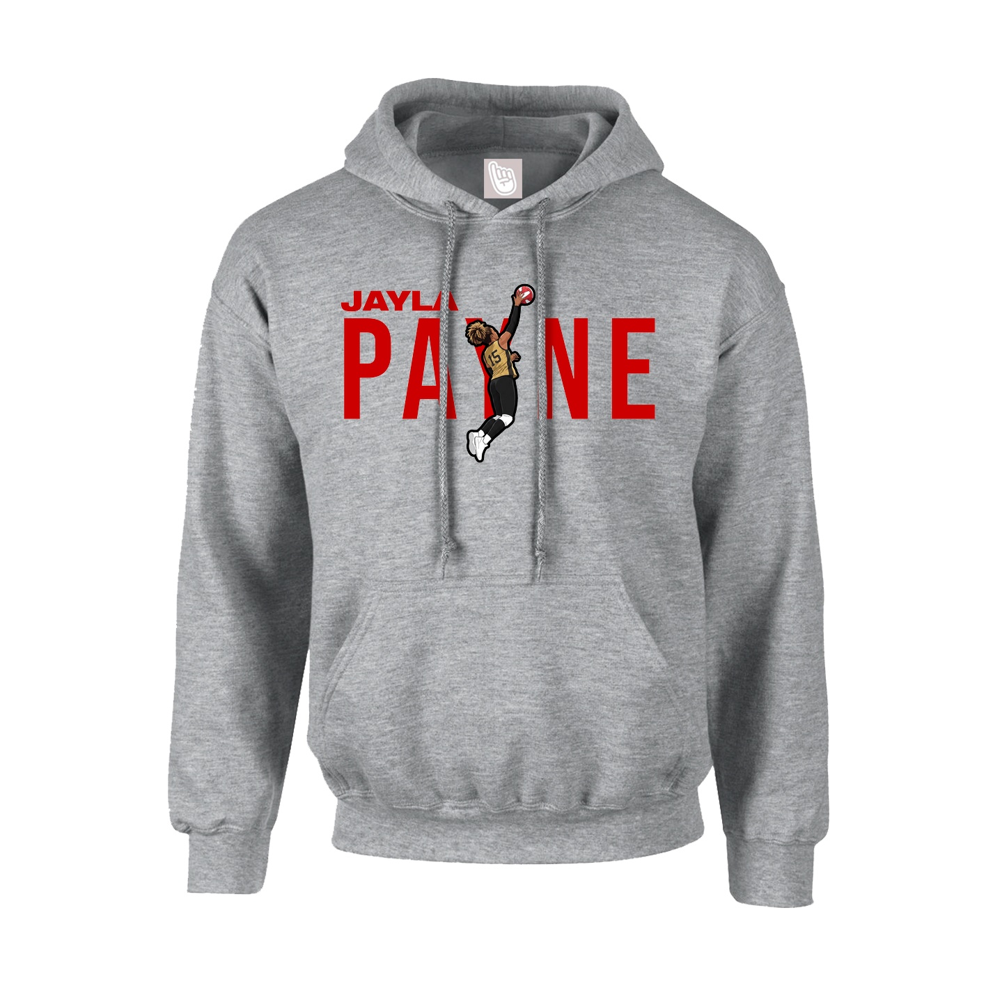 Youth Hoodie — Player Name in Grey