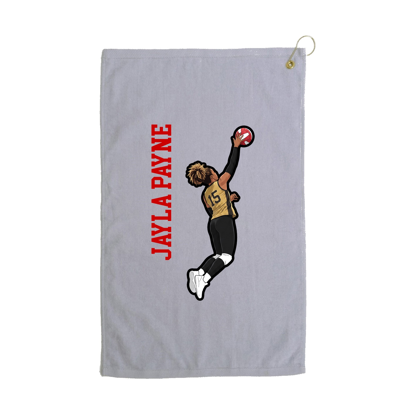 Golf Towel — Name Vertical in Grey