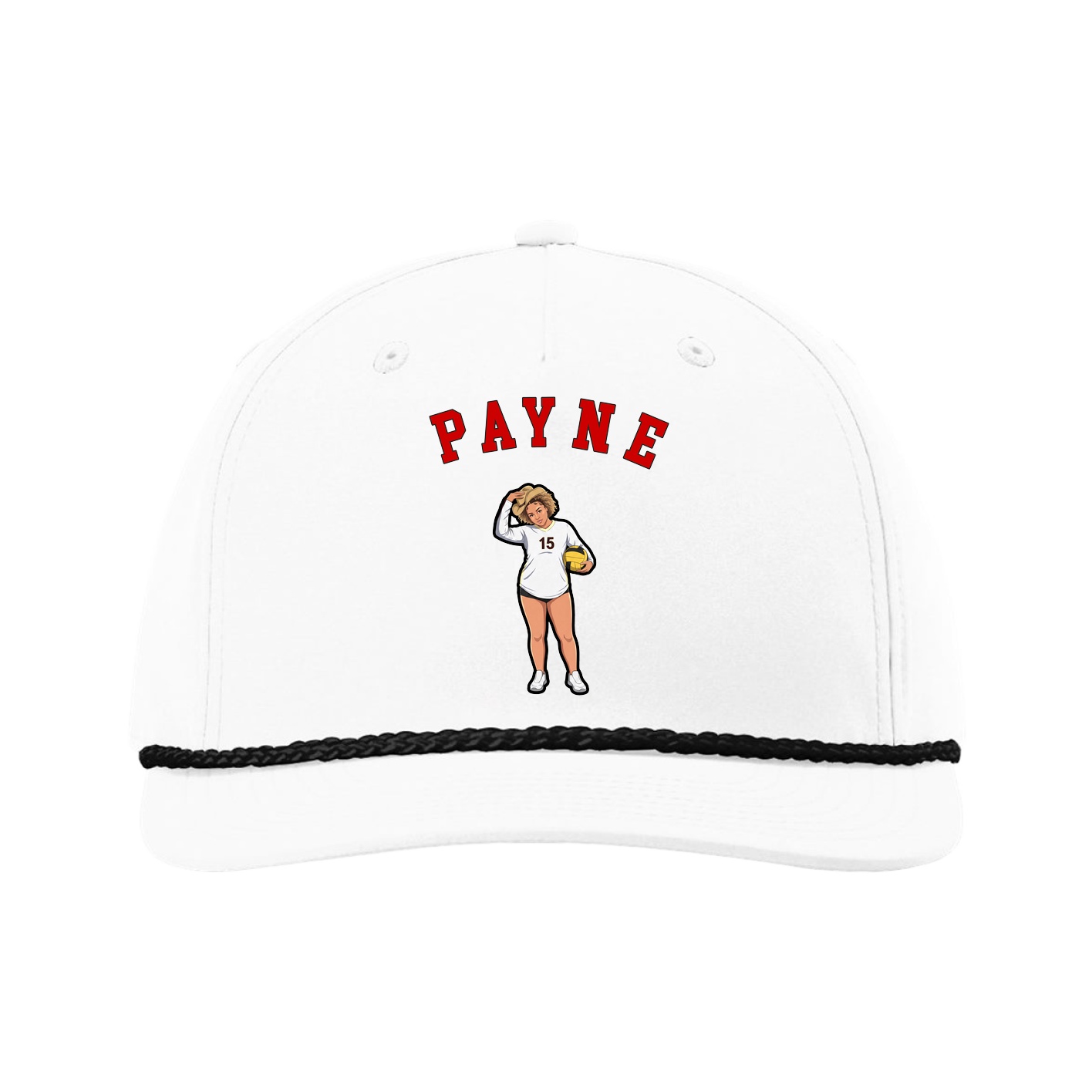 Five-Panel Classic Rope Cap — Shirsey Arch in White