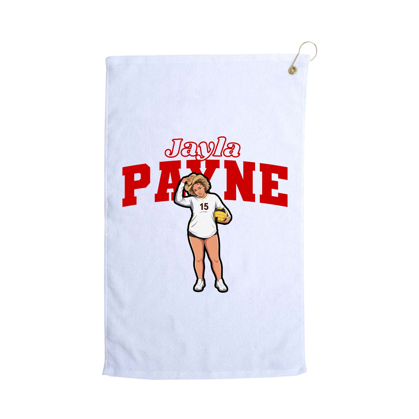 Golf Towel — Name Arch in White