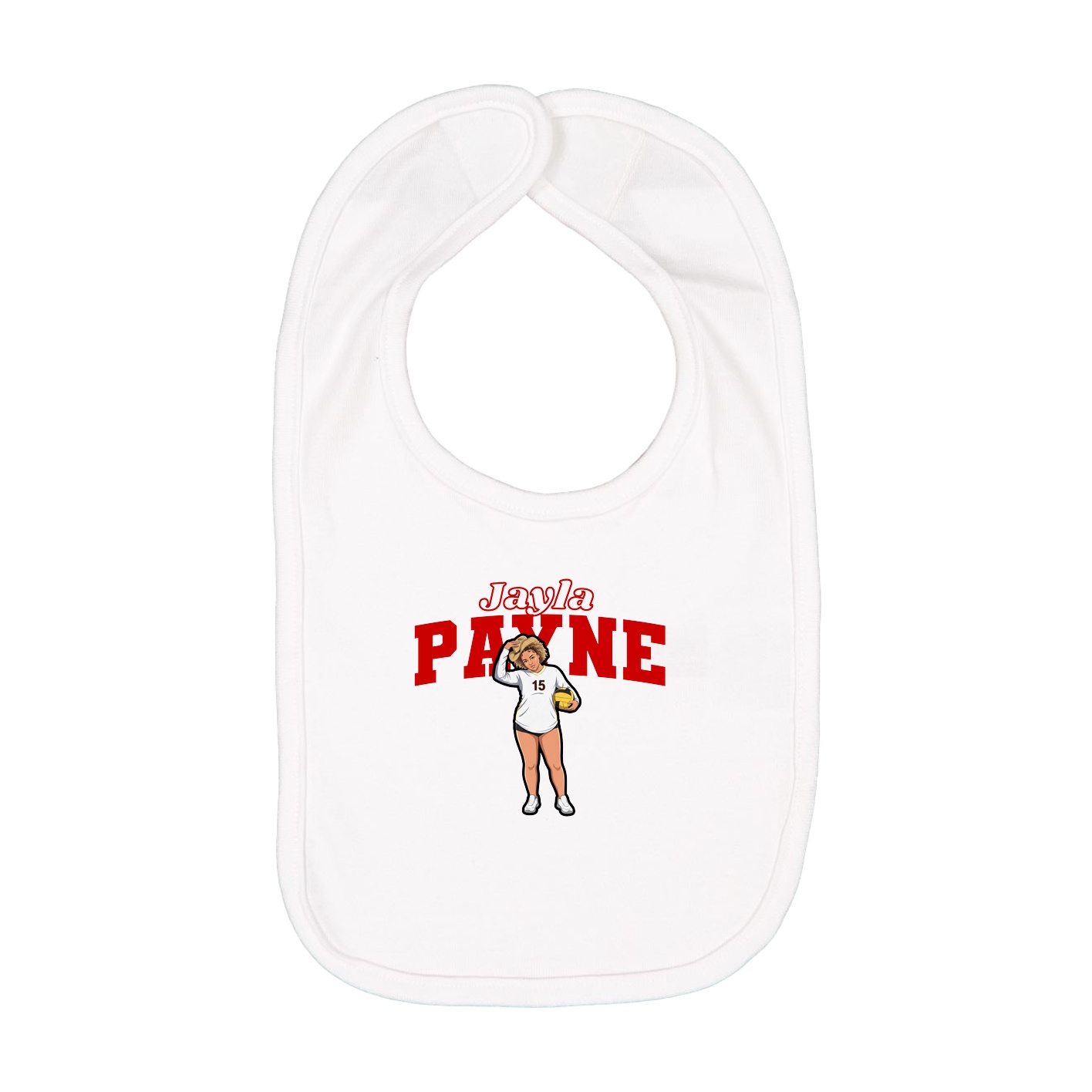 Infant Bib — Name Arch in White