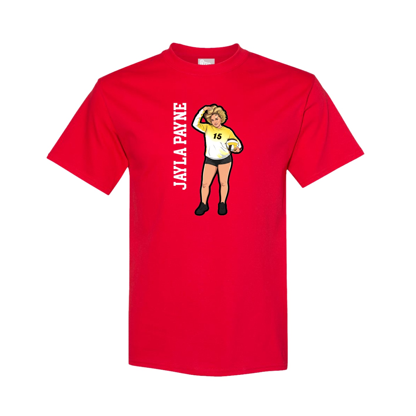 Youth Tee — Name Vertical in Red