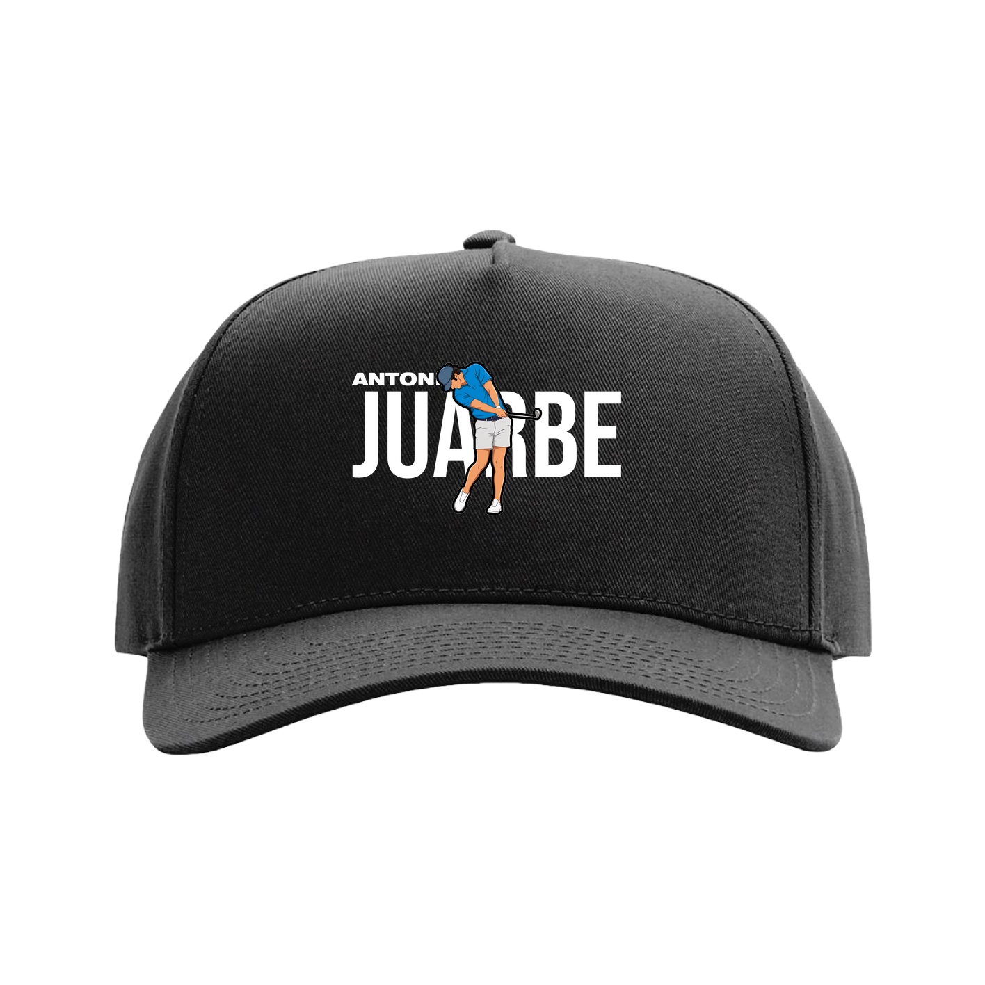 Full Fabric Five-Panel Champ Cap — Player Name in Black