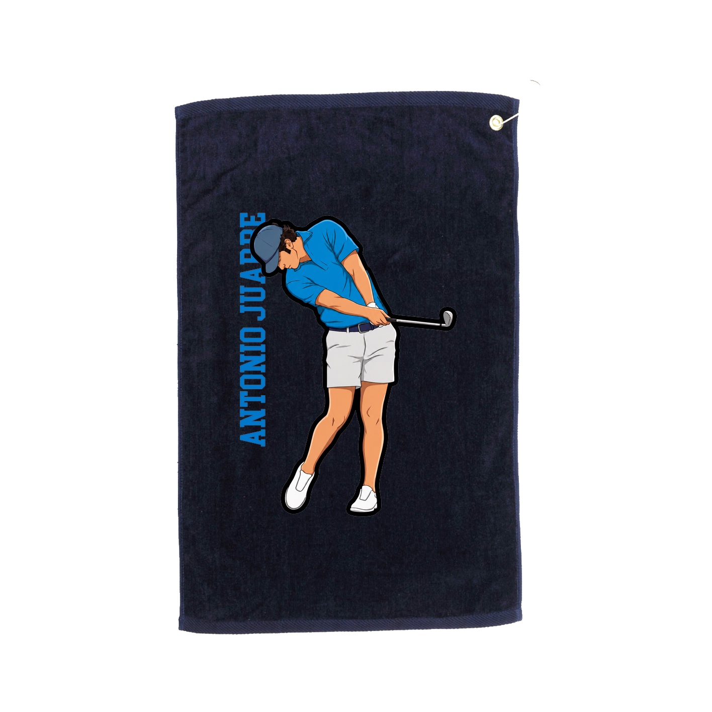 Golf Towel — Name Vertical in Navy