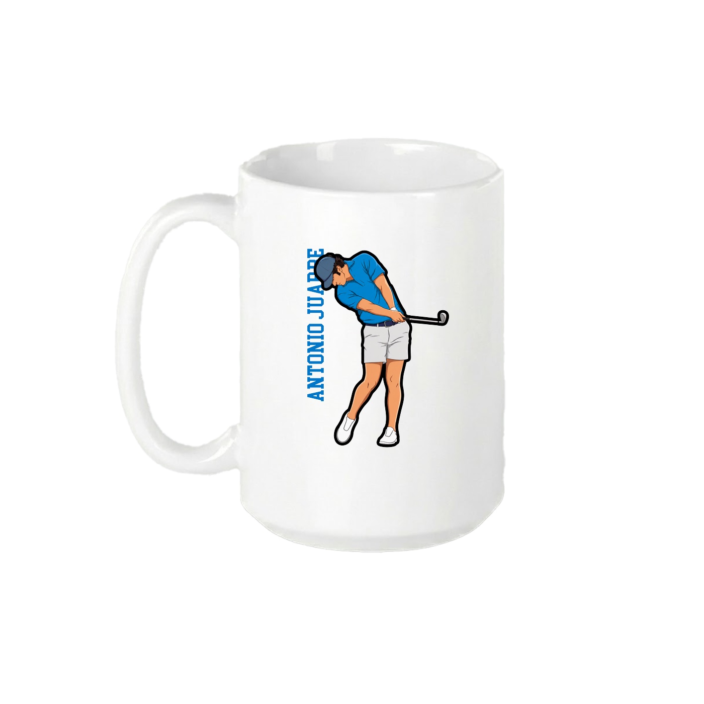 15oz Coffee Mug — Name Vertical in White