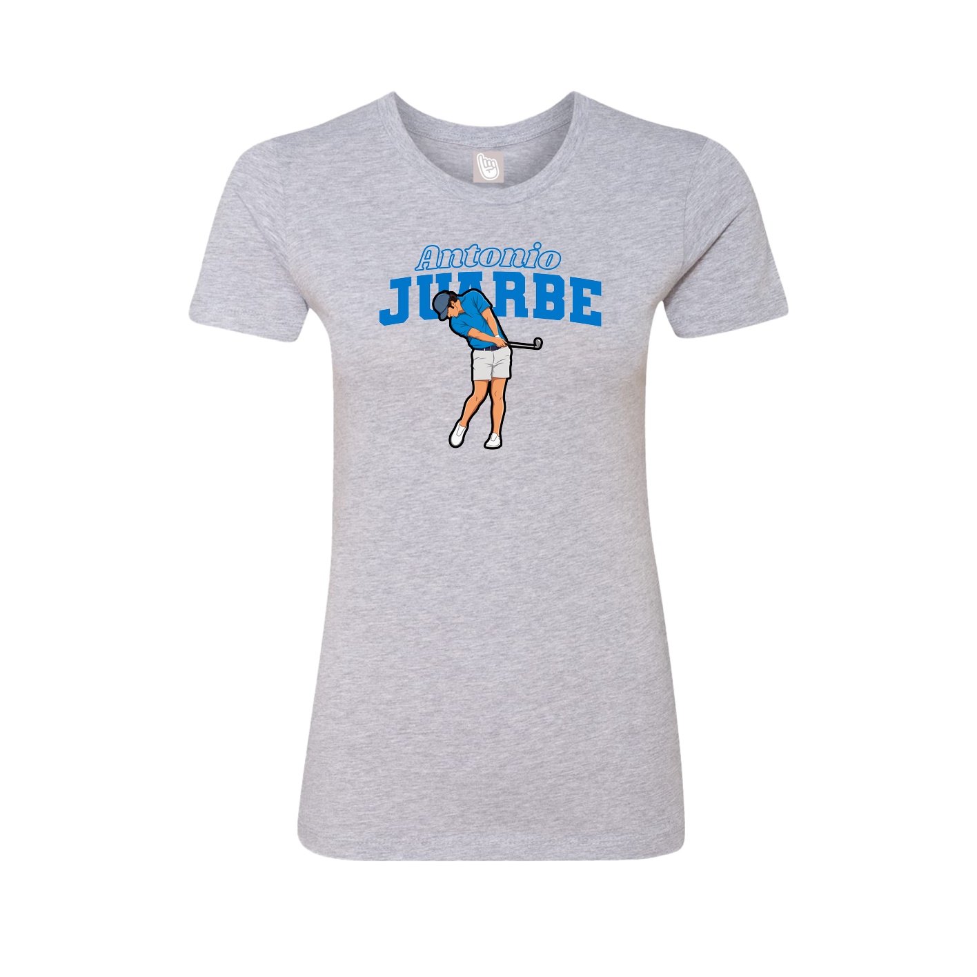 Fitted Women's Tee — Name Arch in Grey
