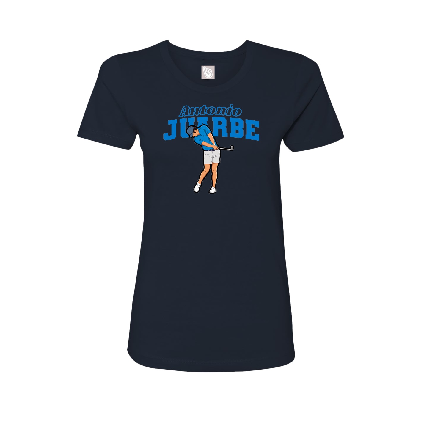 Fitted Women's Tee — Name Arch in Navy