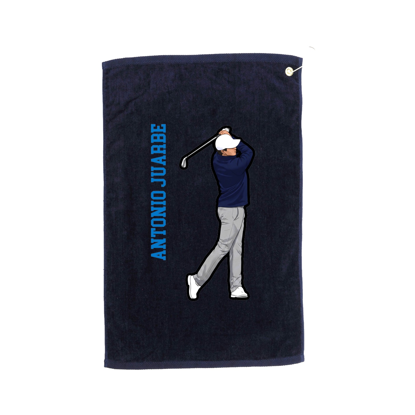 Golf Towel — Name Vertical in Navy