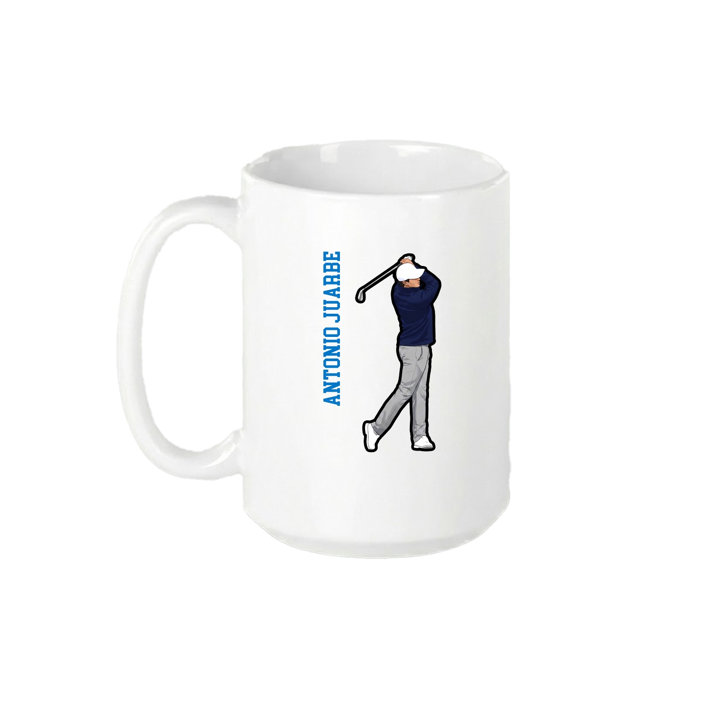 15oz Coffee Mug — Name Vertical in White