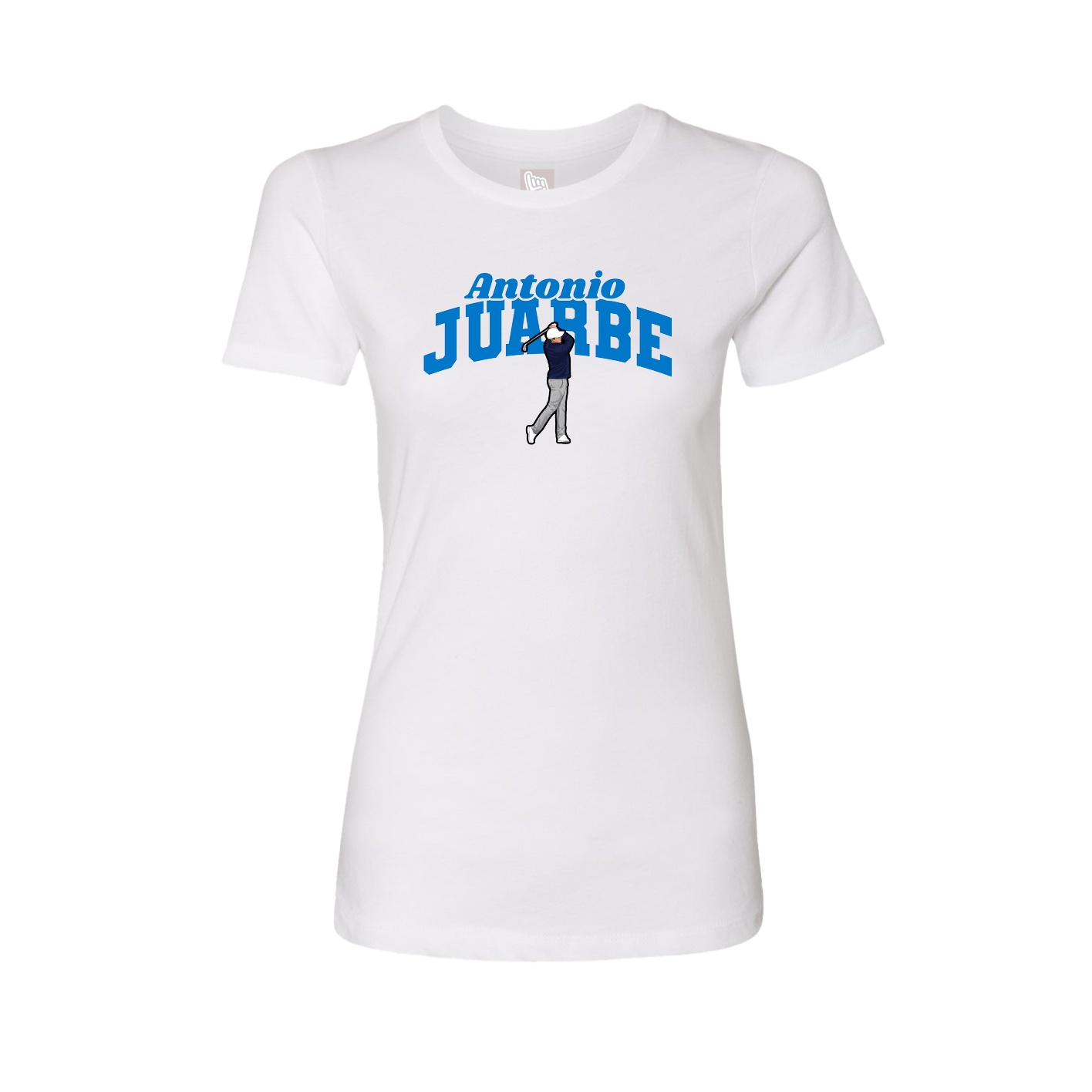 Fitted Women's Tee — Signature Arch in White