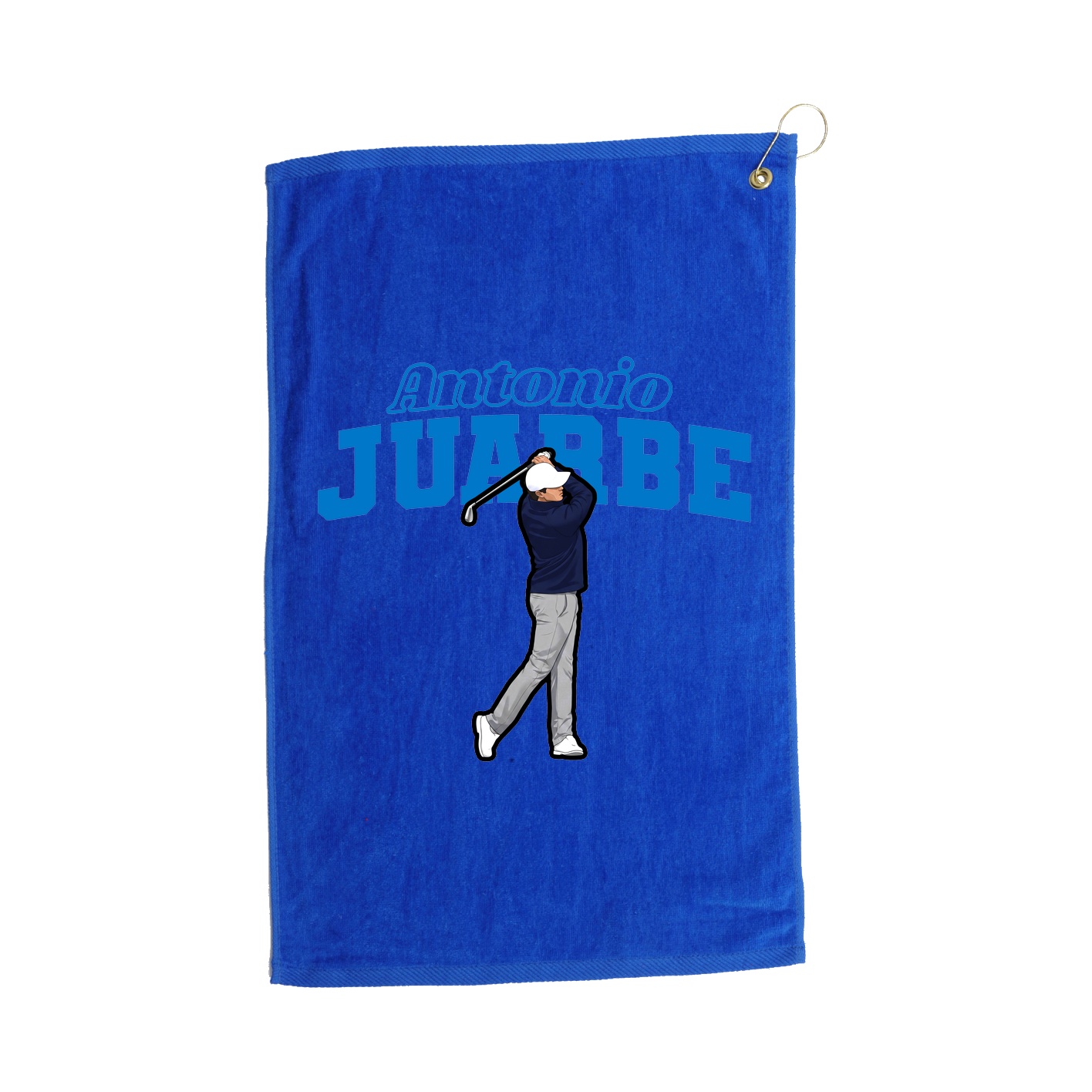 Golf Towel — Name Arch in Royal