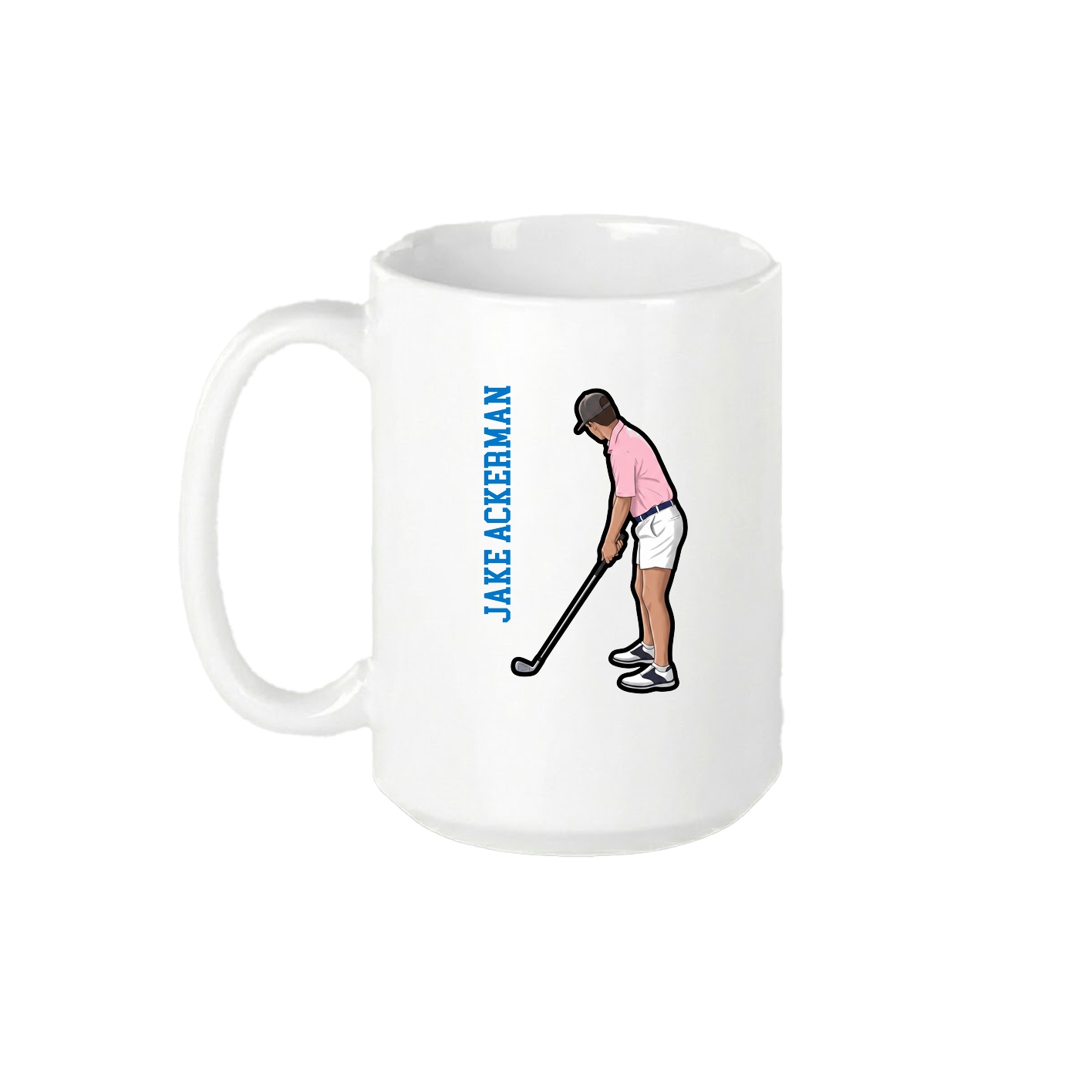 15oz Coffee Mug — Name Vertical in White