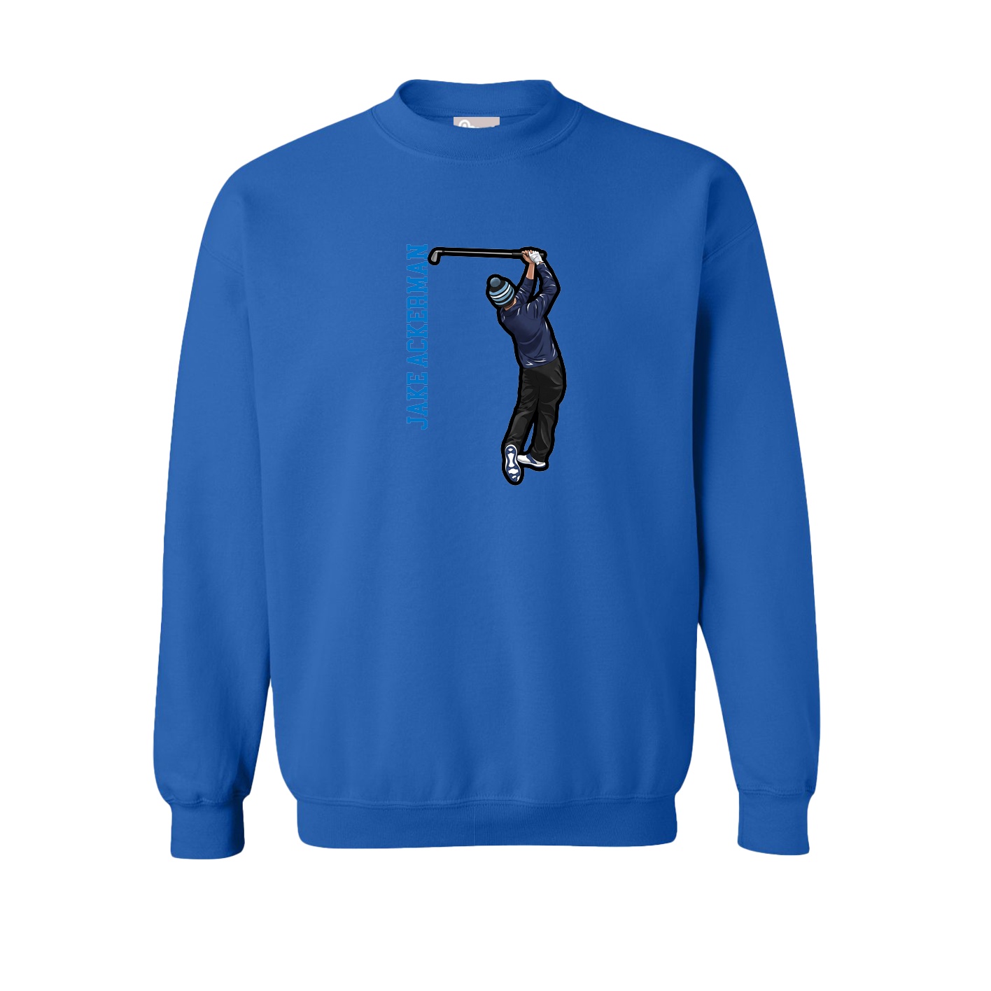 Fleece Crew — Name Vertical in Royal