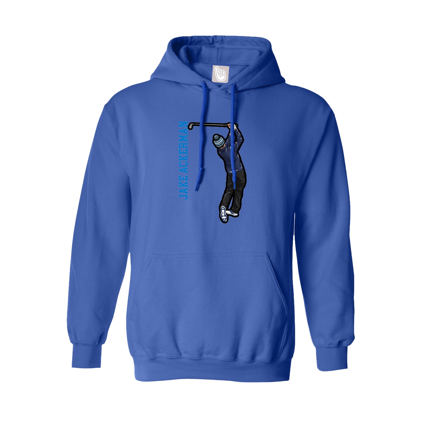 Youth Hoodie — Name Vertical in Royal