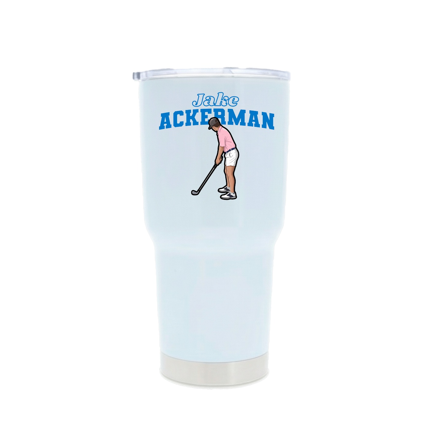30oz Stainless Steel Tumbler — Name Arch in White