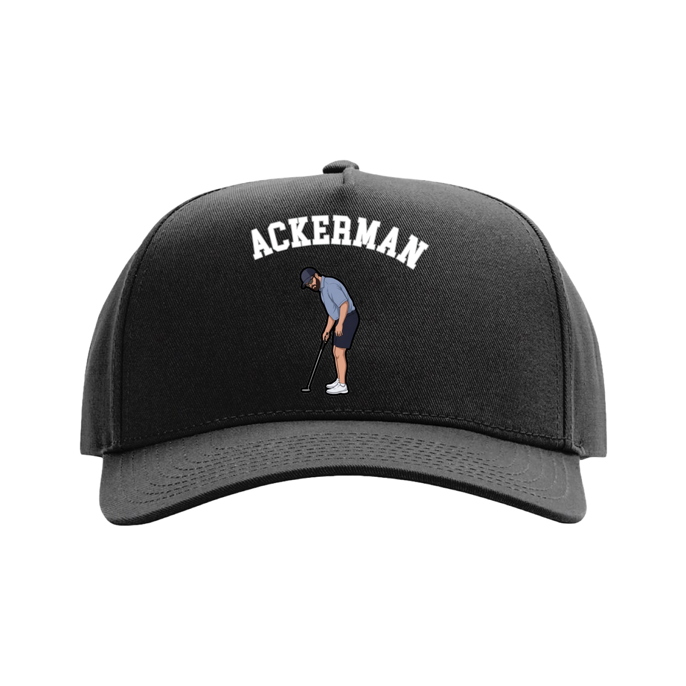 Full Fabric Five-Panel Champ Cap — Shirsey Arch in Black