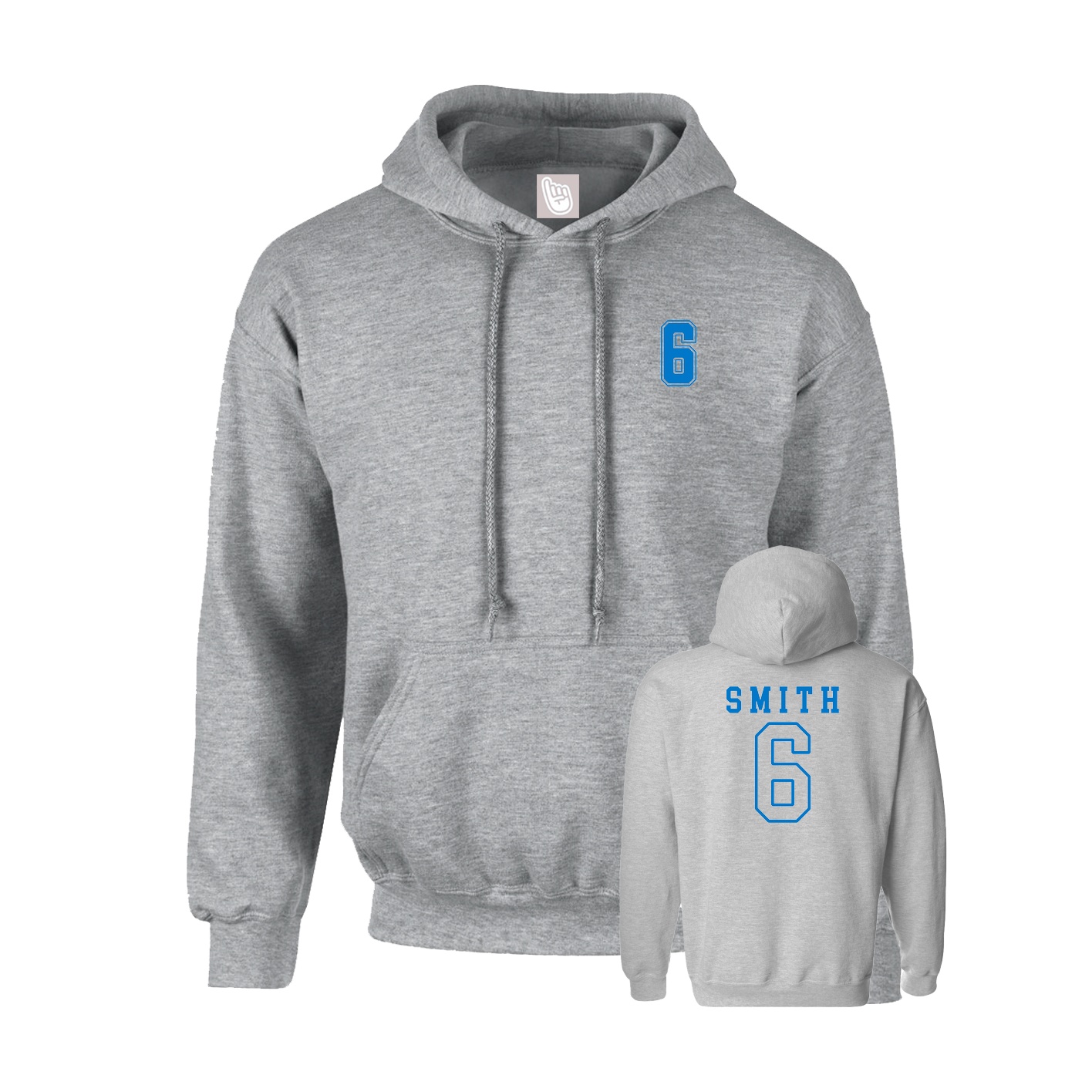 Hoodie — Chest Back in Grey