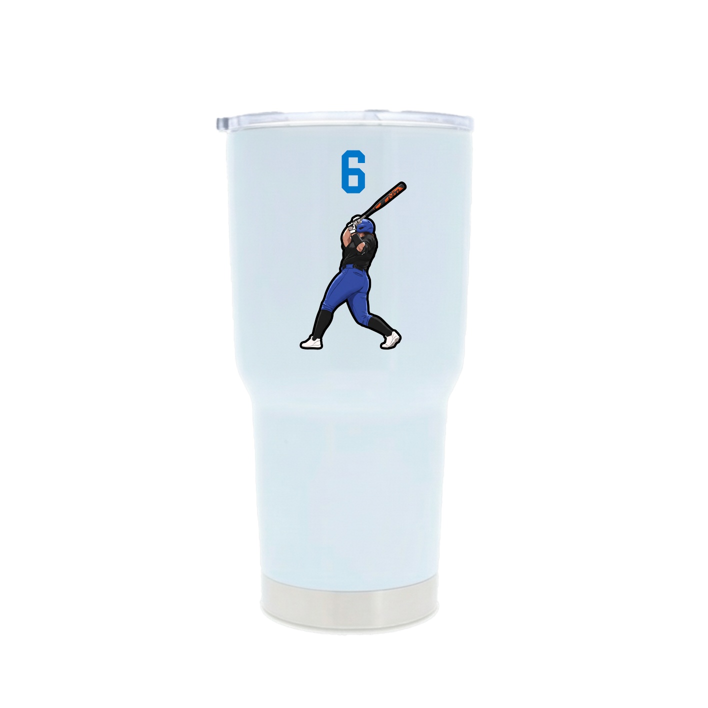 30oz Stainless Steel Tumbler — Number Top in White
