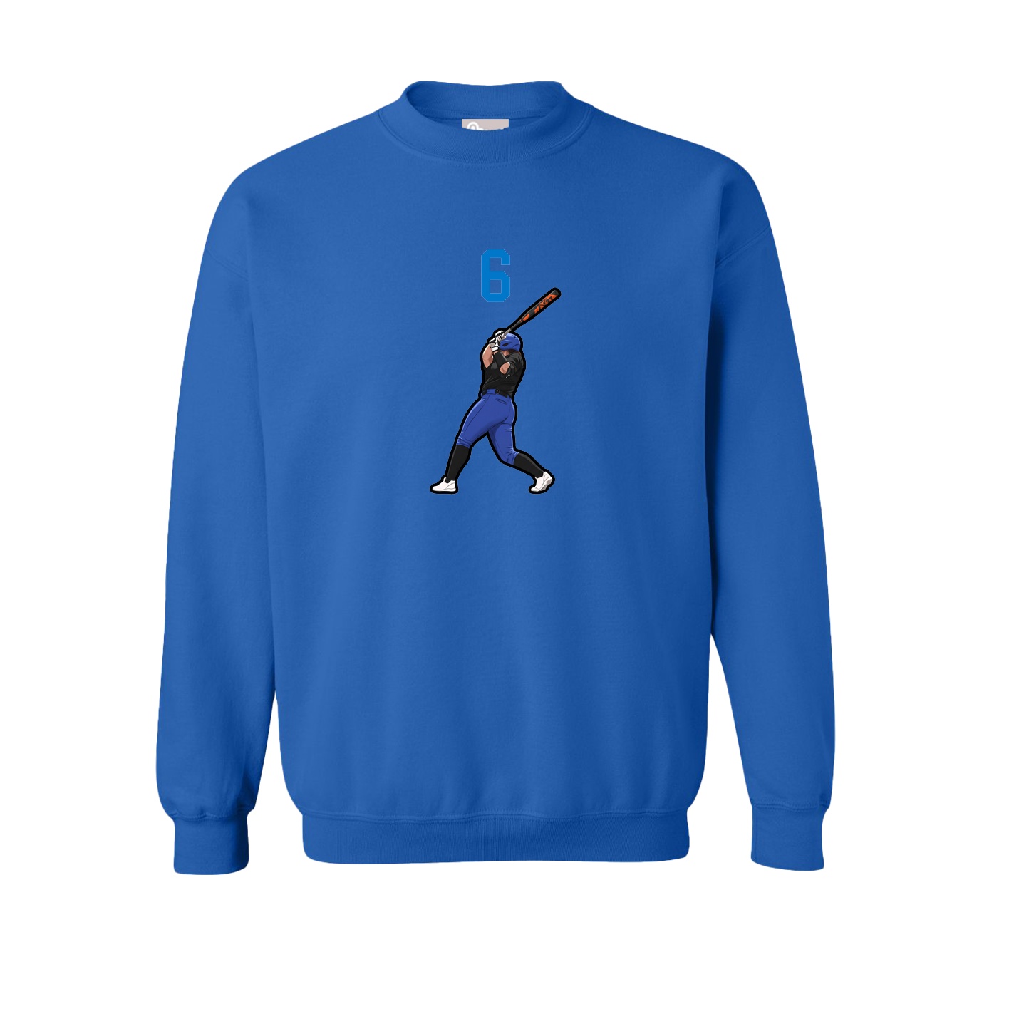 Fleece Crew — Number Top in Royal