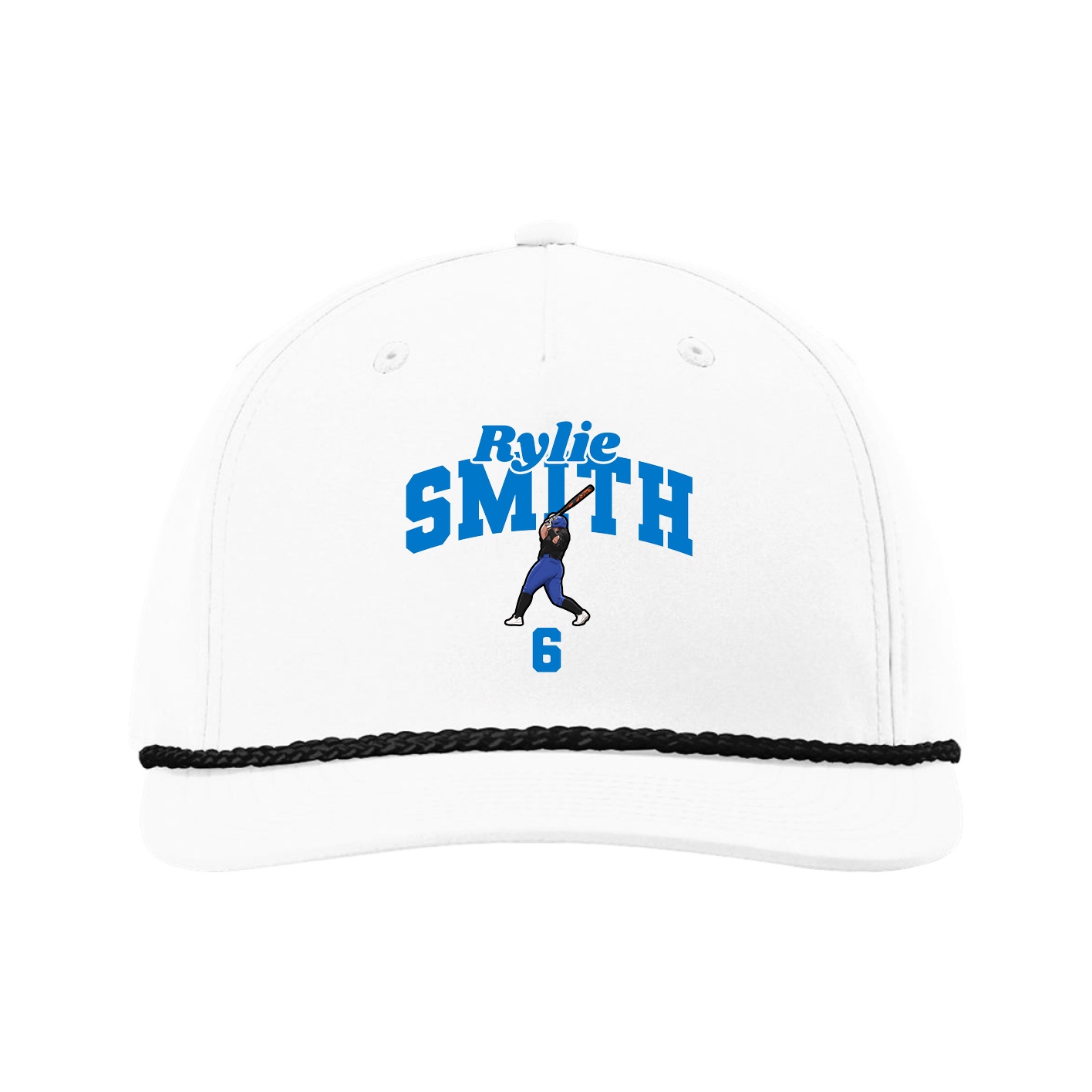 Five-Panel Classic Rope Cap — Signature Arch in White