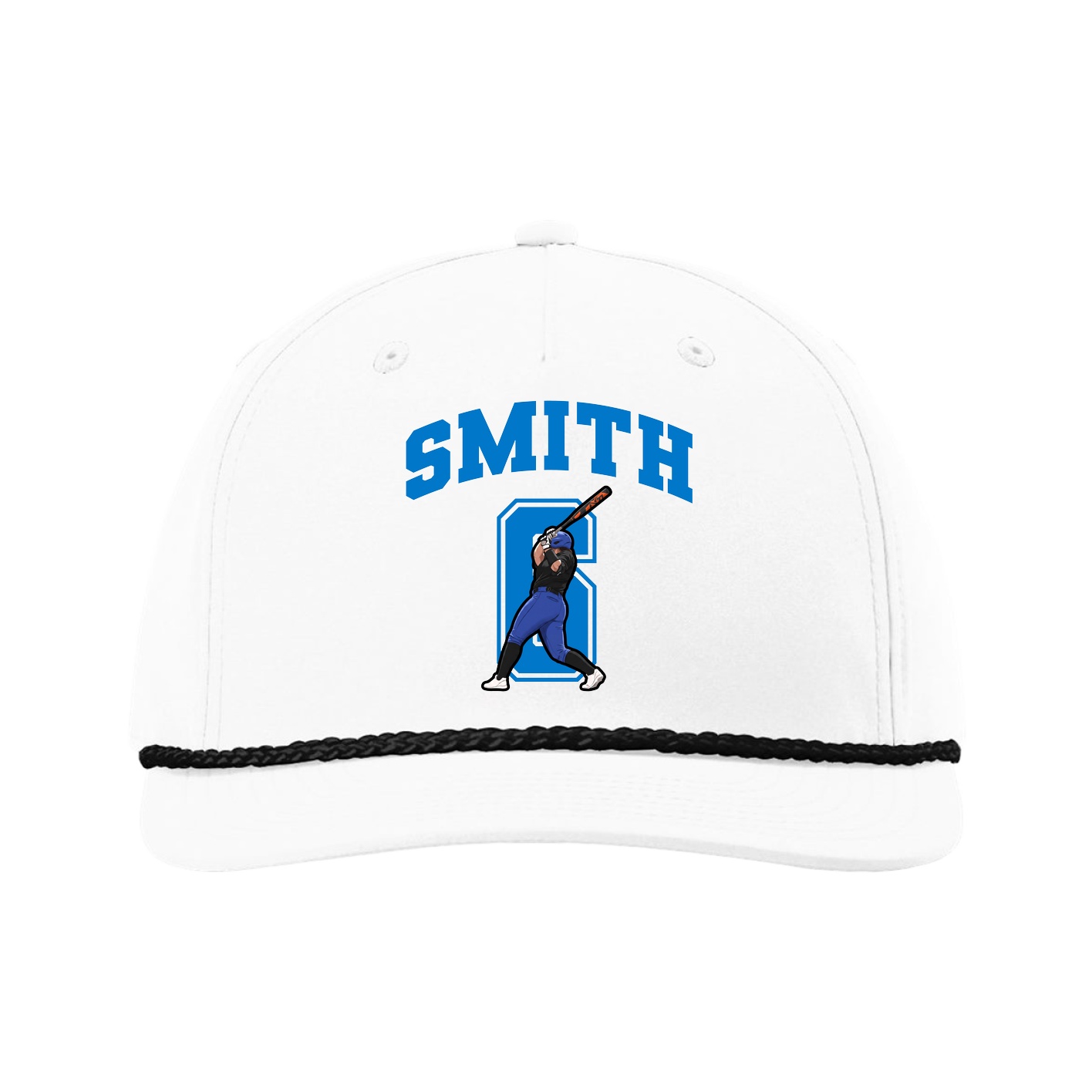 Five-Panel Classic Rope Cap — Number in White
