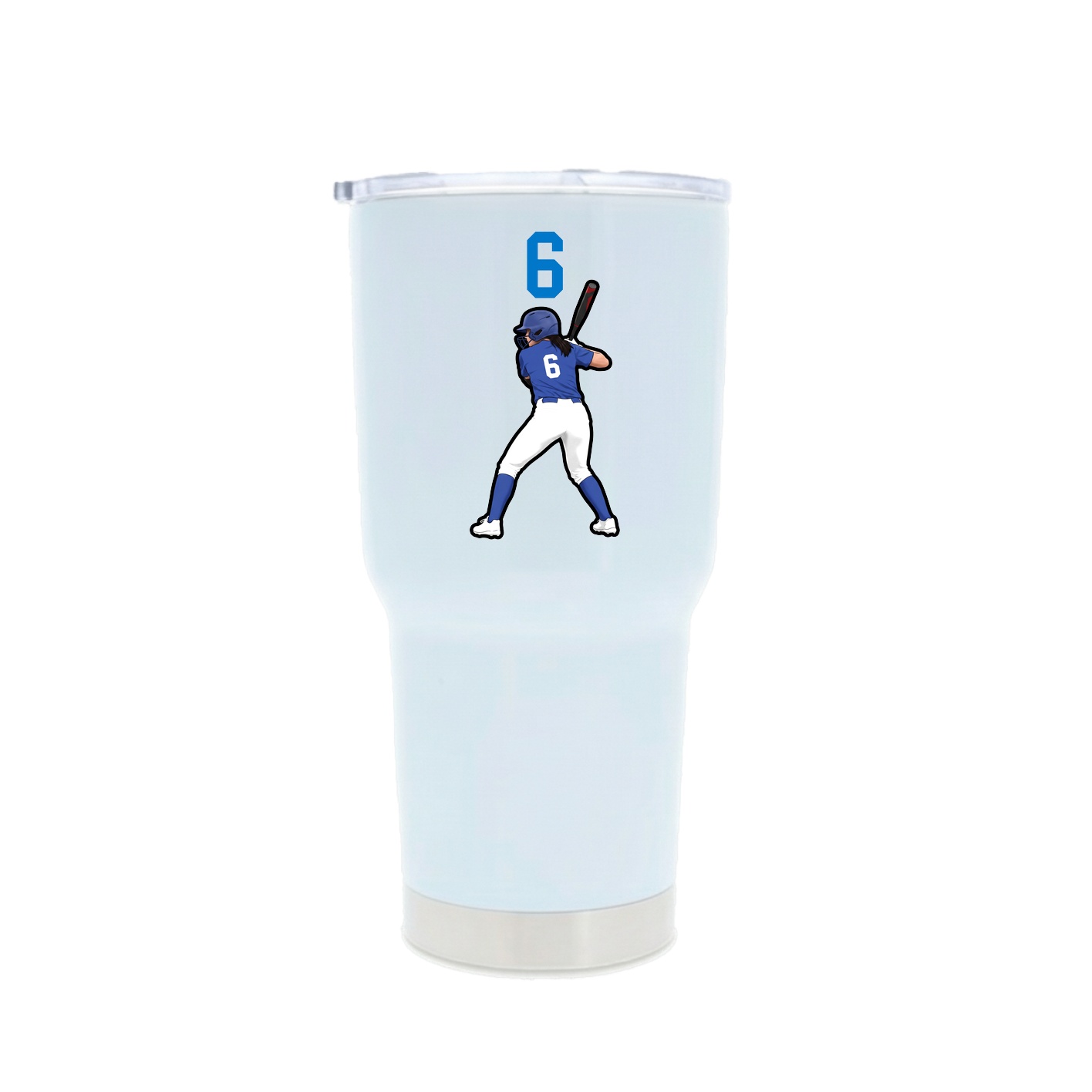 30oz Stainless Steel Tumbler — Number Top in White