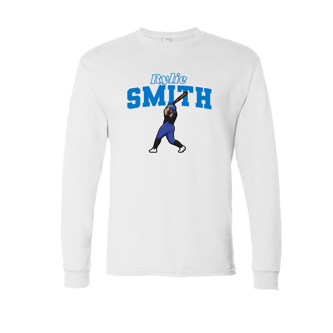 Long Sleeve Tee — Name Arch in White