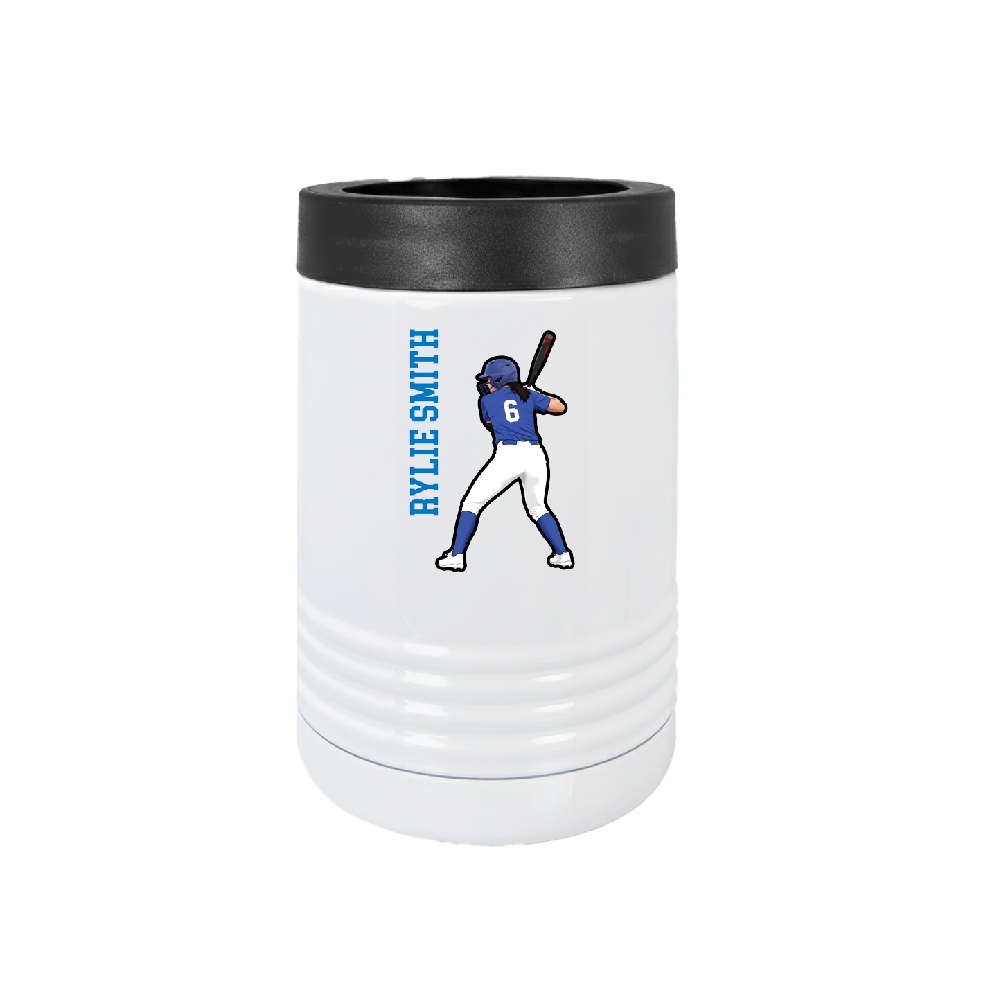 Beverage Holder — Name Vertical in White