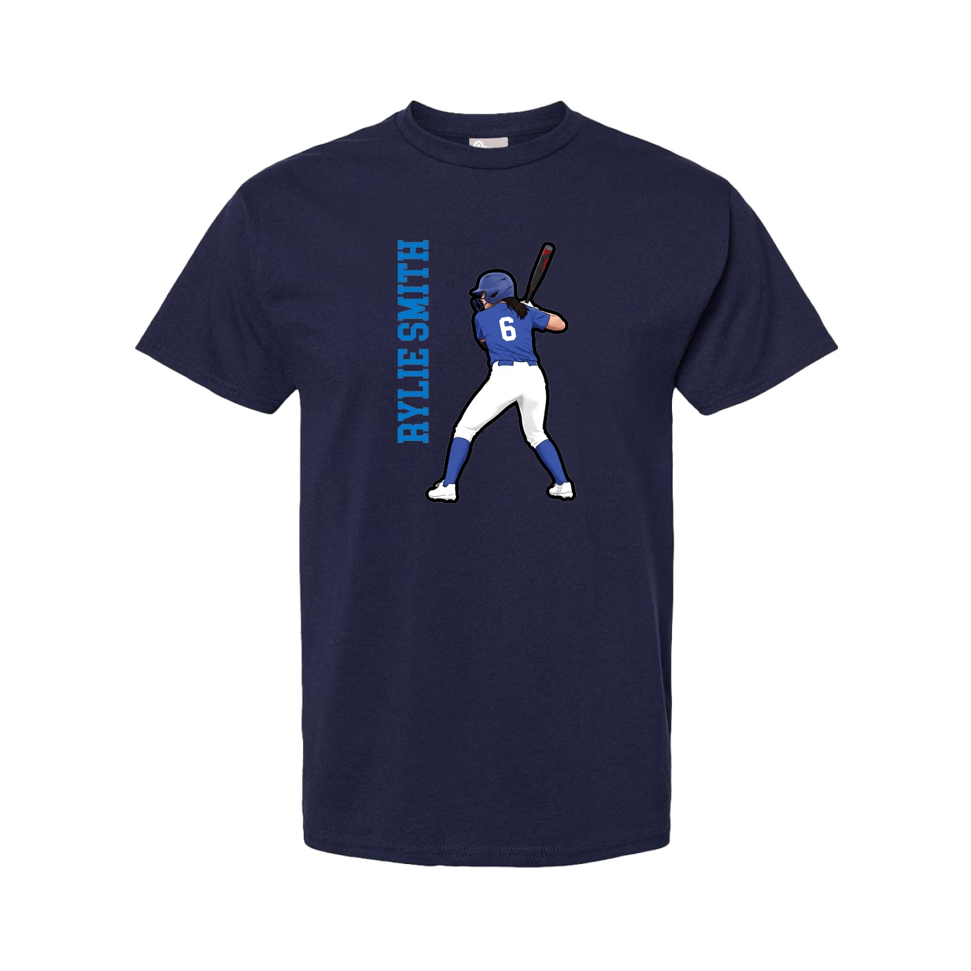 Tee — Name Vertical in Navy