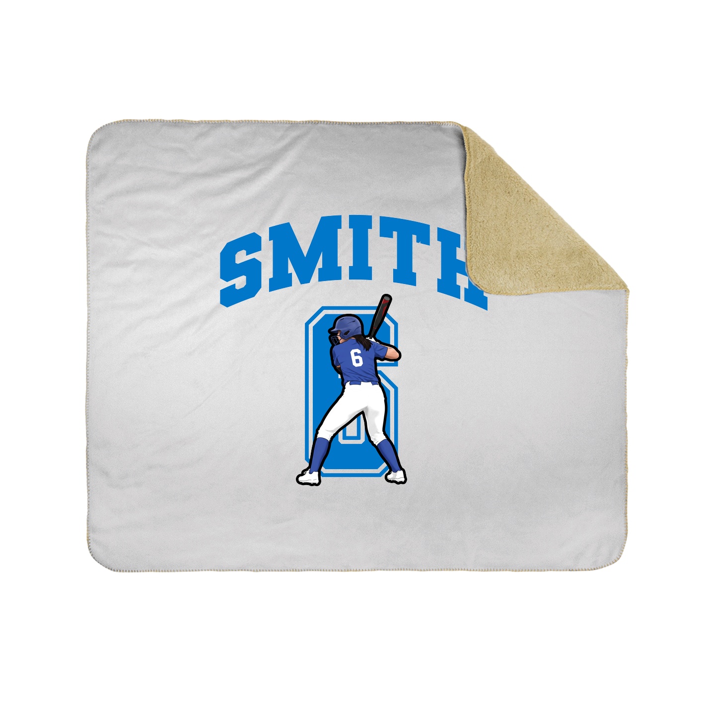 Throw Blanket — Number in White
