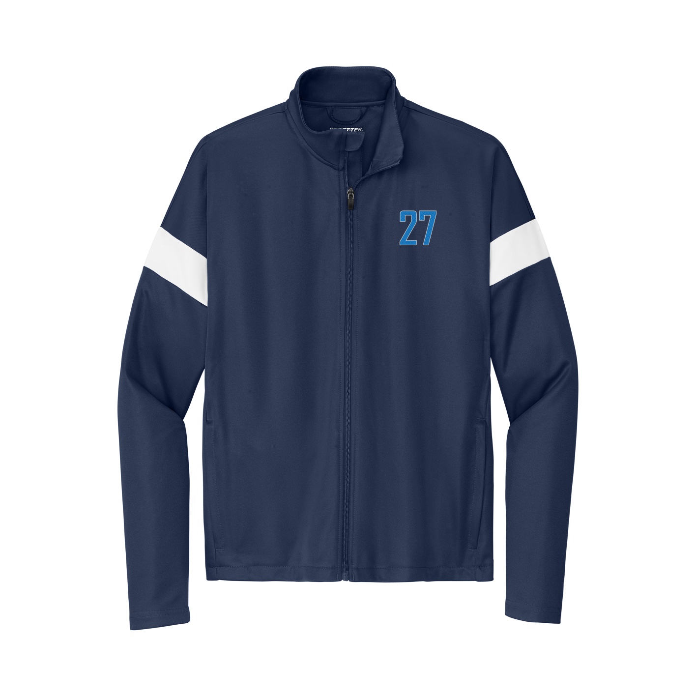 Team Travel Full-Zip Jacket — Front Shirsy in Navy/White