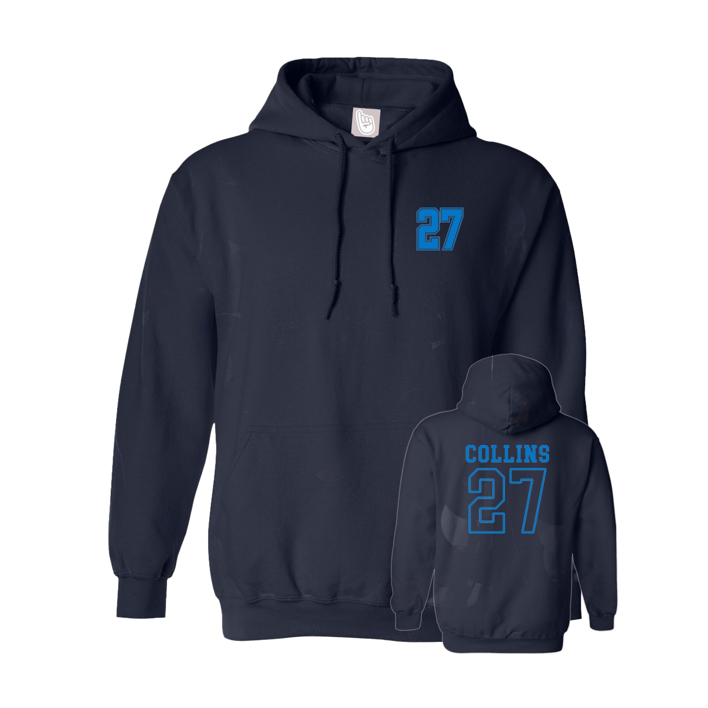 Hoodie — Chest Back in Navy