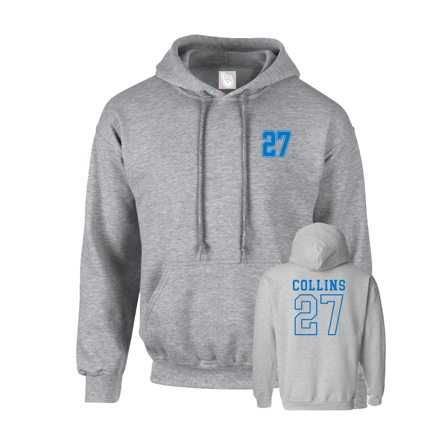 Hoodie — Chest Back in Grey