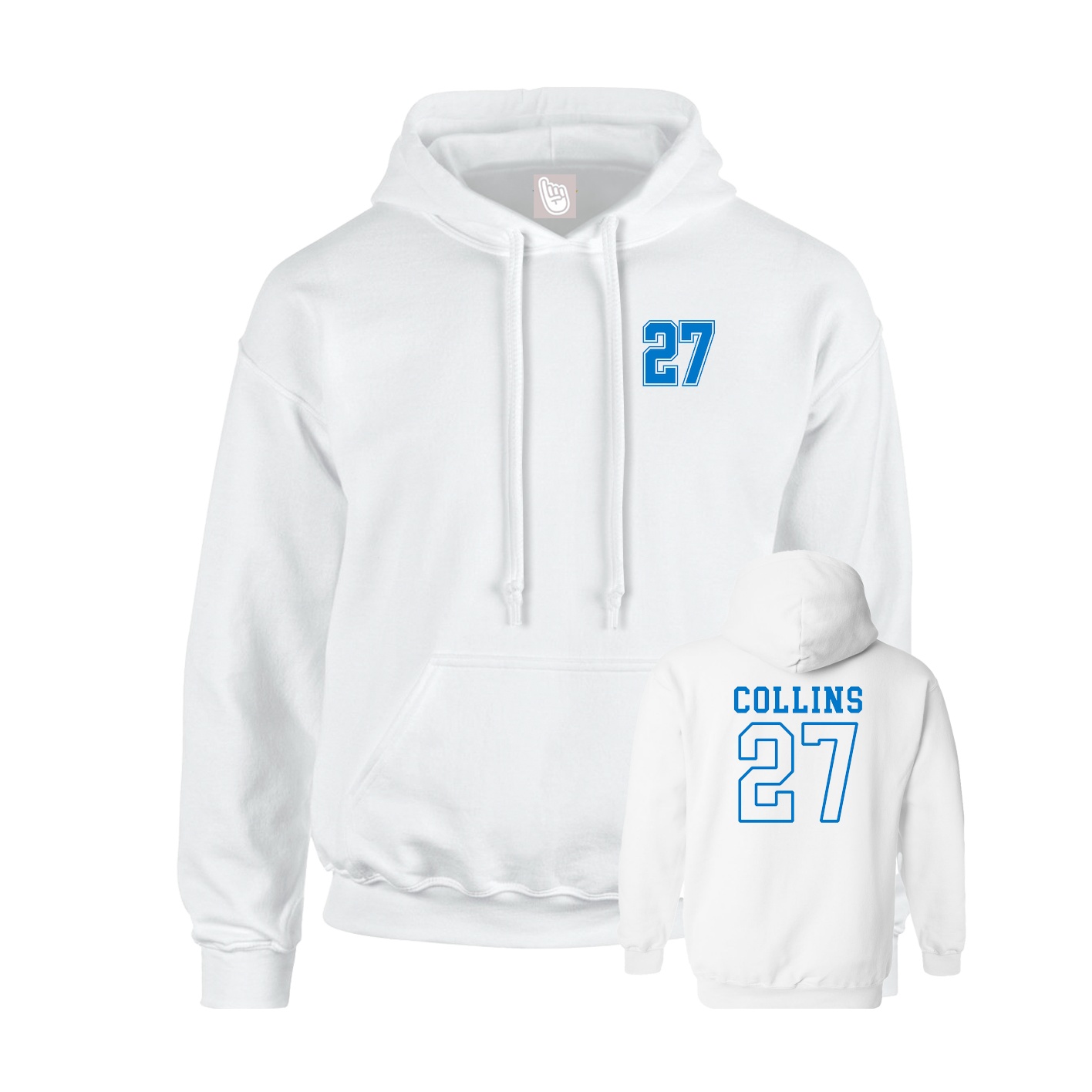 Hoodie — Chest Back in White
