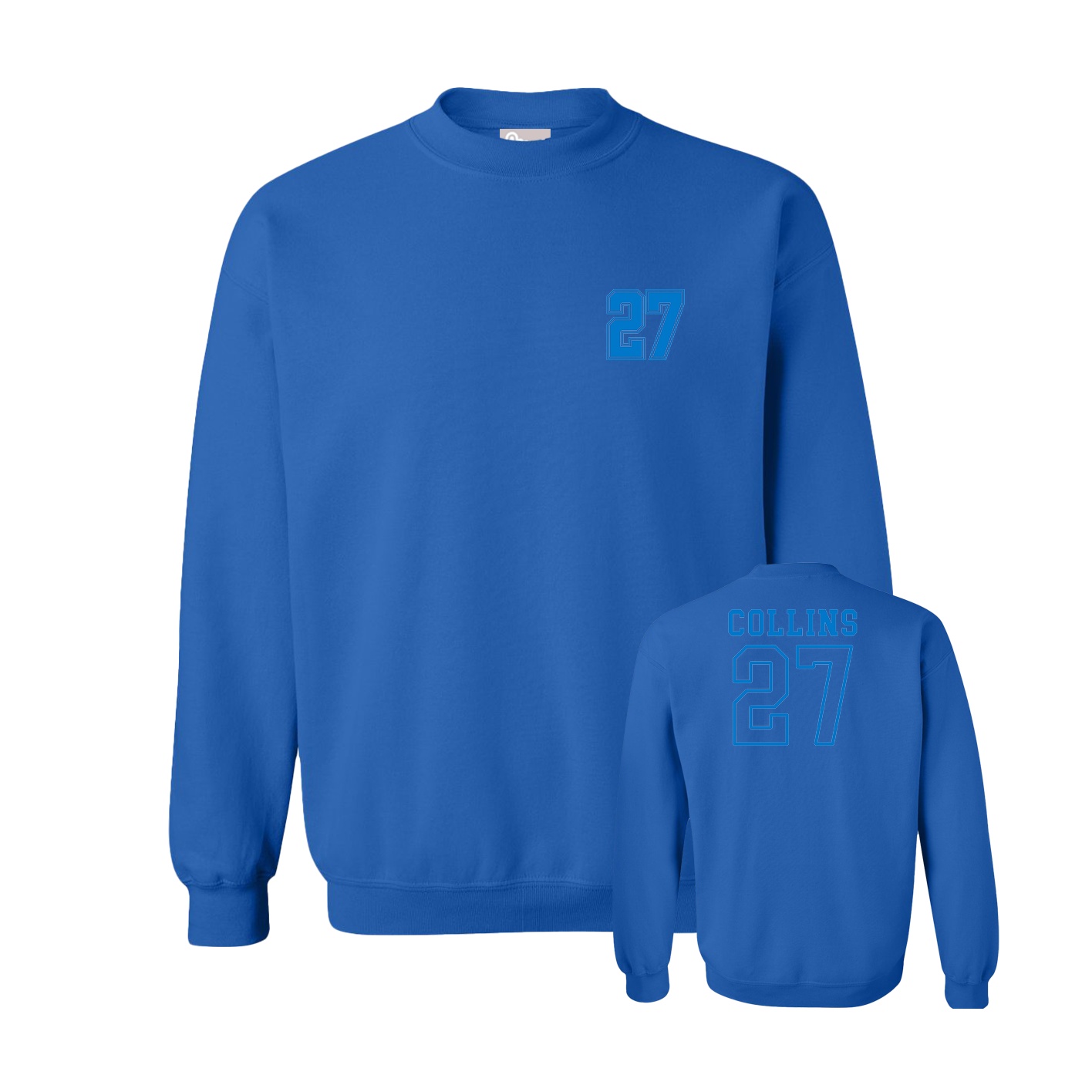 Fleece Crew — Chest Back in Royal