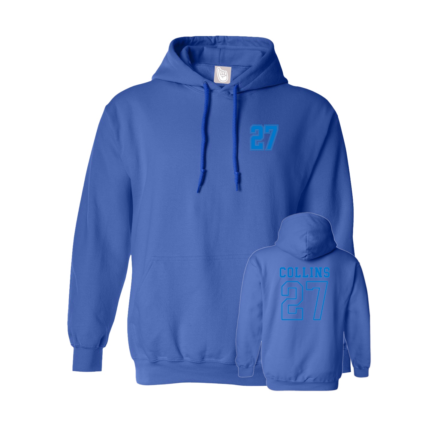 Youth Hoodie — Chest Back in Royal