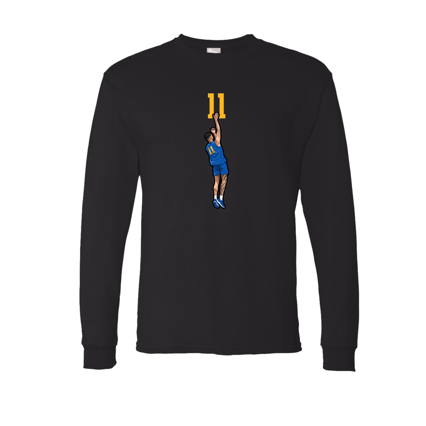 Long Sleeve Tee — Number Top in Black