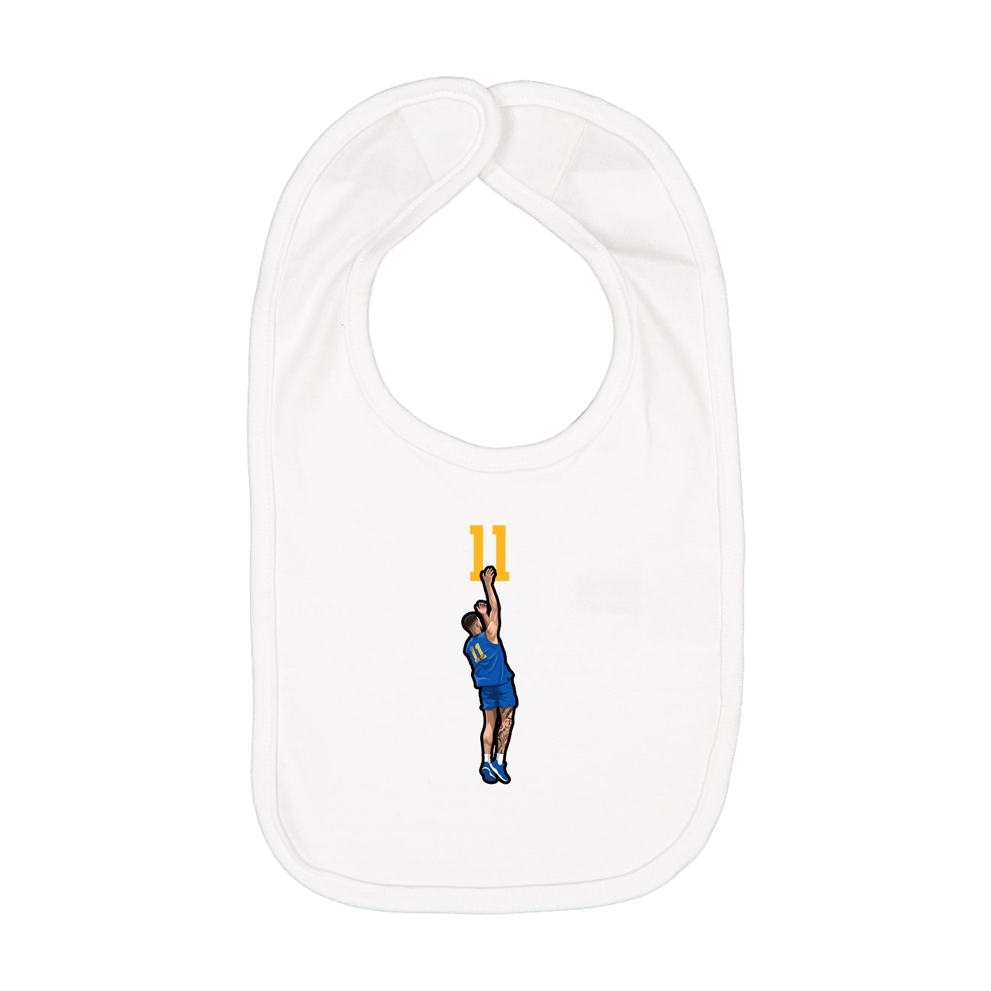 Infant Bib — Number Top in White