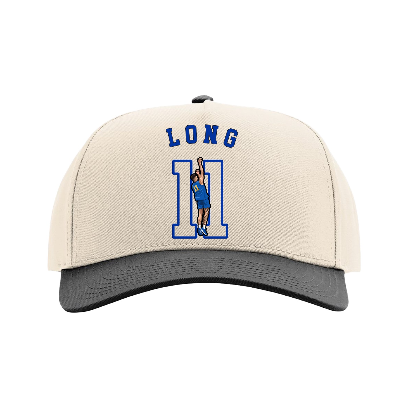 Full Fabric Five-Panel Champ Cap — Shirsey Arch in Cream/Black