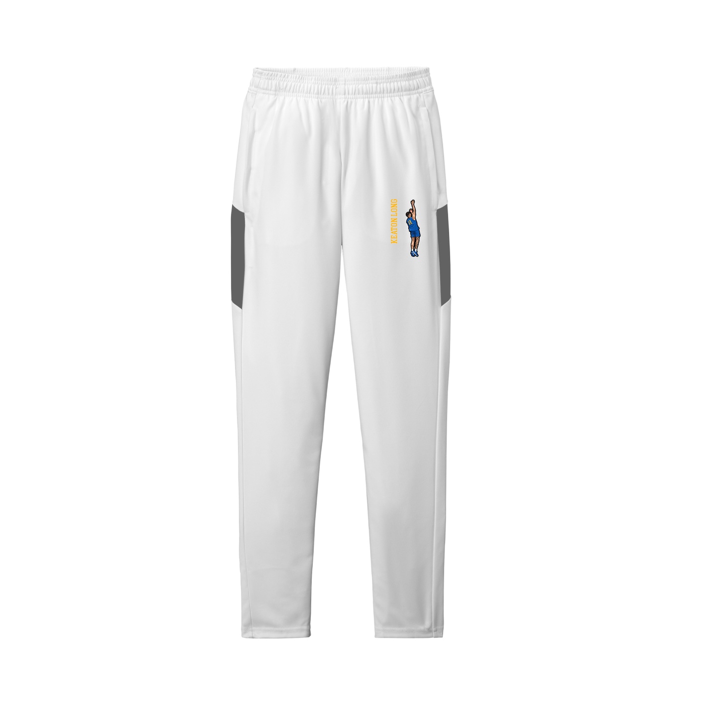 Team Travel Pant — Name Vertical in White/Grey