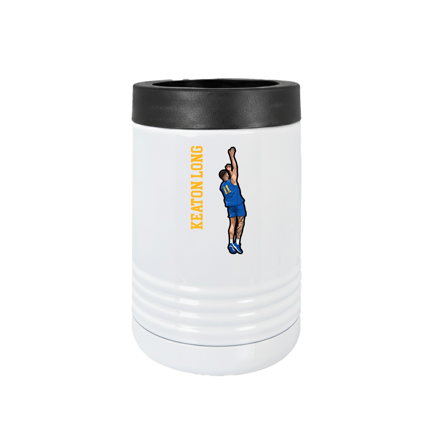 Beverage Holder — Name Vertical in White