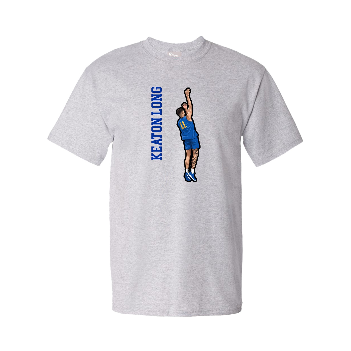 Tee — Name Vertical in Grey