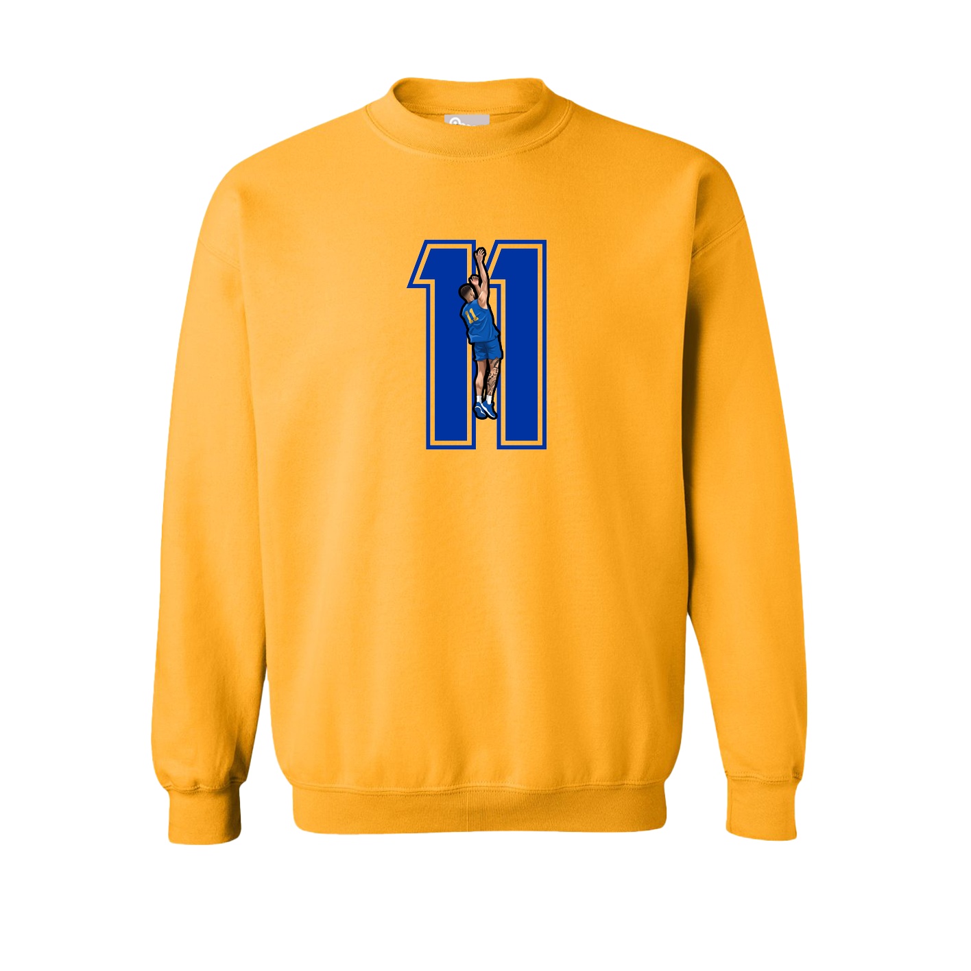 Fleece Crew — Number in Gold