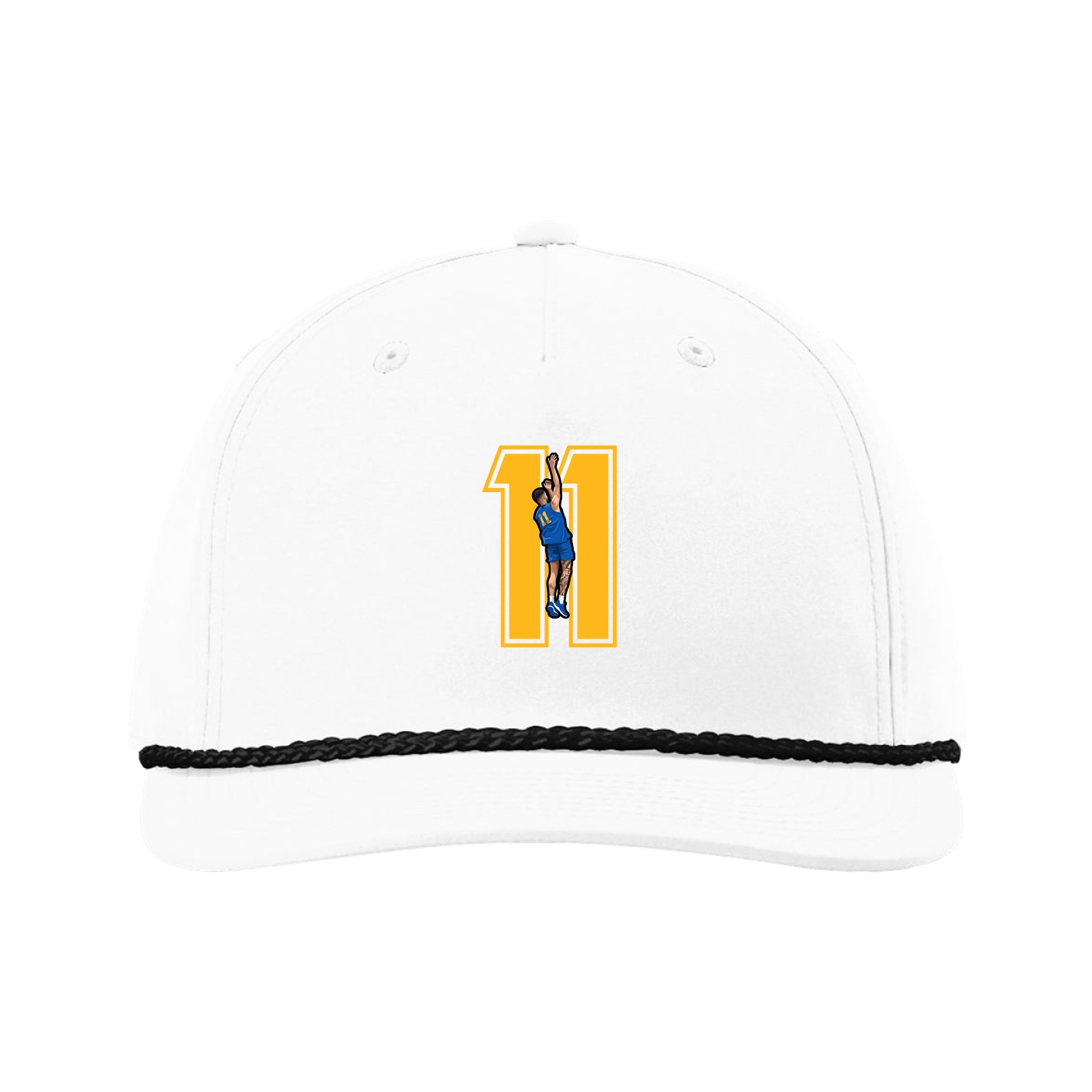 Five-Panel Classic Rope Cap — Number in White