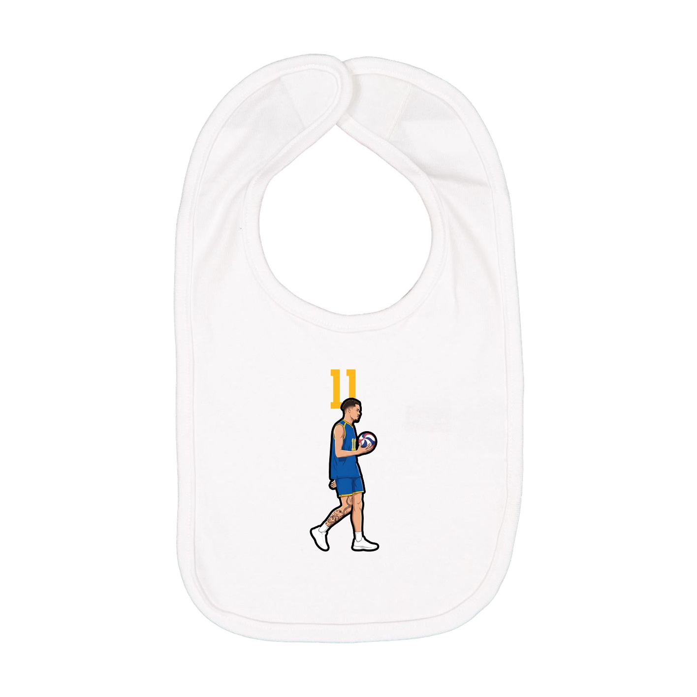 Infant Bib — Number Top in White