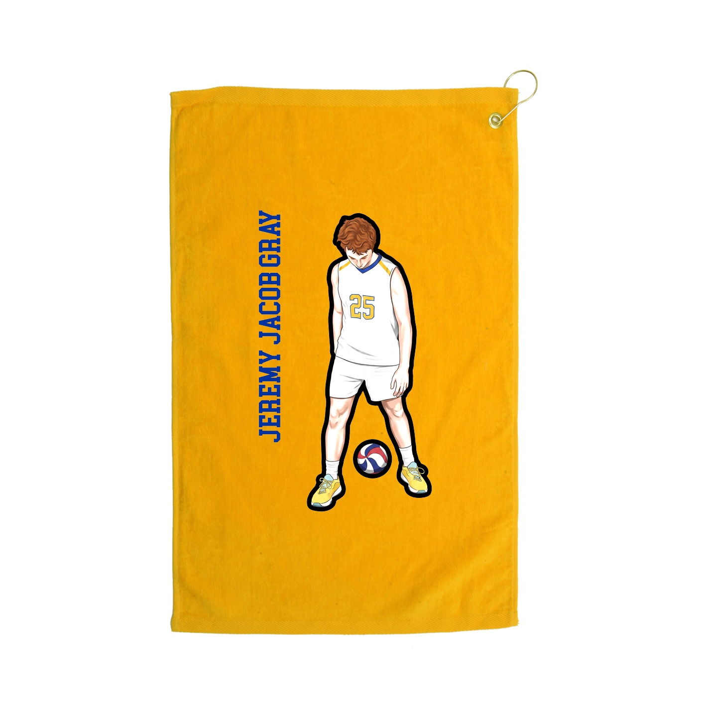 Golf Towel — Name Vertical in Gold